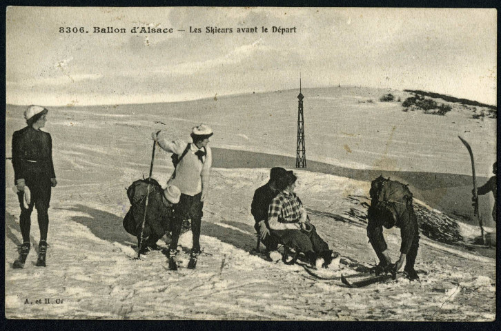 Ballon d'Alsace, les skieurs avant le départ.