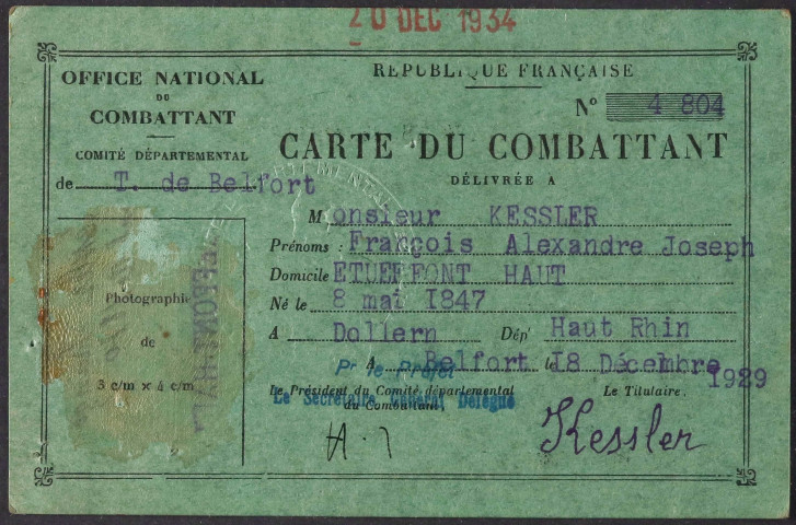 KESSLER François Alexandre Joseph