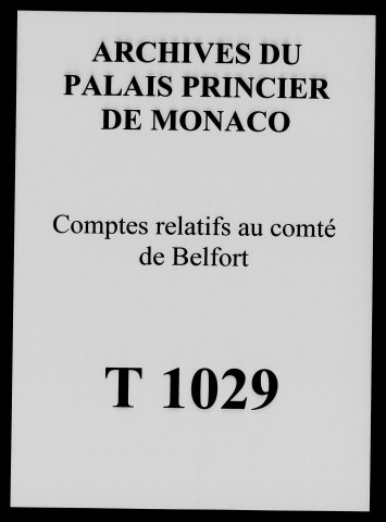 Comptes de Michel Maupetit, agent à Belfort, avec pièces justificatives des dépenses.