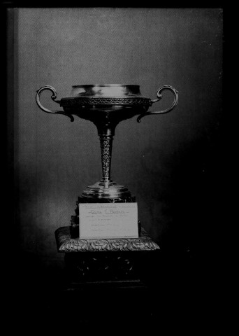 Belfort, trophée, coupe du tennis club de Belfort : plaque de verre 13x18 cm.