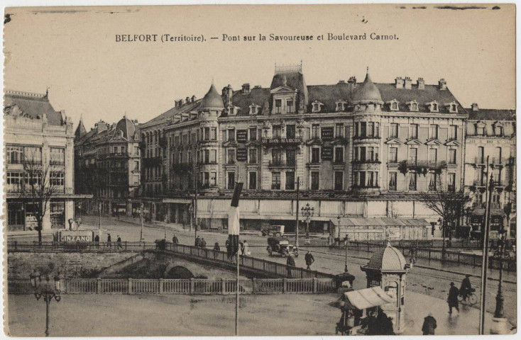 Belfort (Territoire), pont sur la Savoureuse et boulevard Carnot.