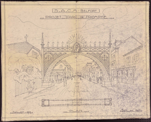 Grandes fêtes patriotiques à Belfort (15-18 août 1919), projet d'Arc de Triomphe.