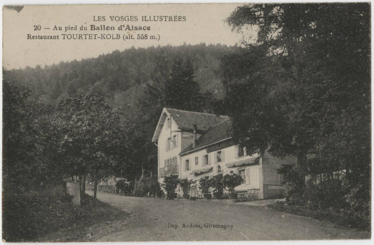 Les Vosges illustrées, au pied du Ballon d'Alsace, restaurant Tourtet-Kolb (alt. 558 m.).