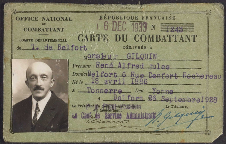 GILQUIN René Alfred Jules