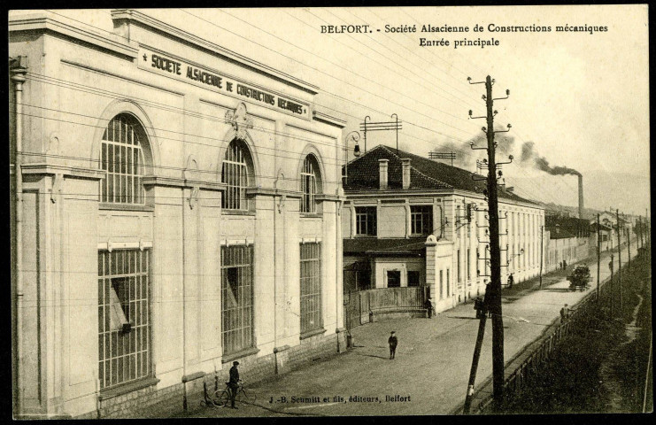 Belfort, Société alsacienne de constructions mécaniques, entrée principale.