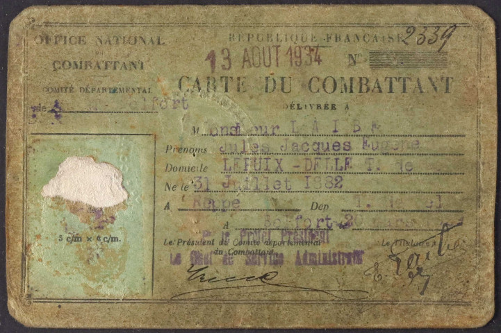 LAIBE Jules Jacques Eugène