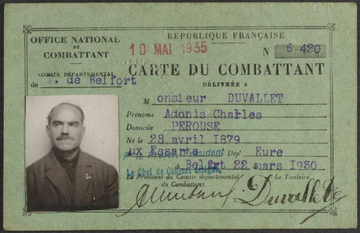 DUVALLET Adonis Charles