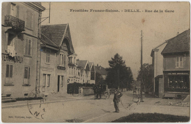 Frontière Franco-Suisse, Delle, rue de la gare.