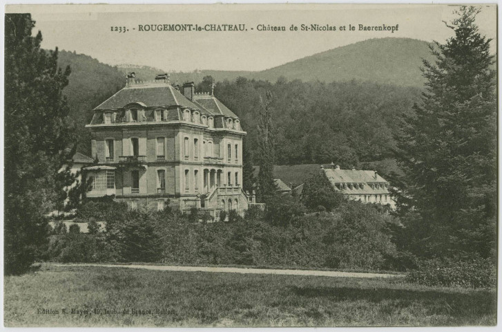 Rougemont-le-Château, château Saint-Nicolas et Baerenkopf.