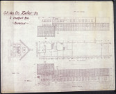 Etueffont-Bas, "Société Anonyme des Etablissement Zeller Frères", plan (élévations et coupes), bureaux, 15 mars 1948.