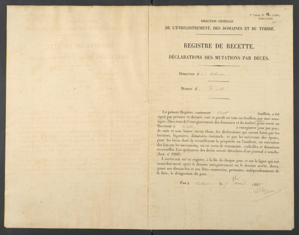 12 avril 1869 - 25 février 1870