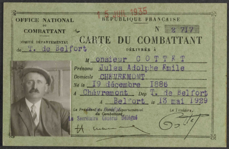 COTTET Jules Adolphe Emile