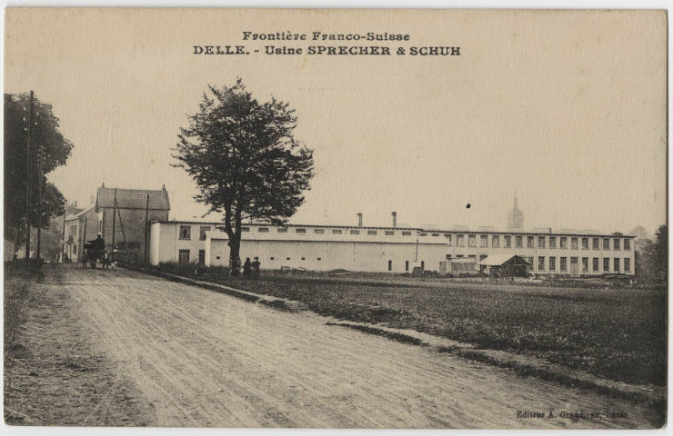 Frontière Franco-Suisse, Delle, usine Sprecher et Schuh.