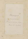"Capitaine Mangeot. Blessé le 27 mai 1871. Mort le juillet [1871]."
