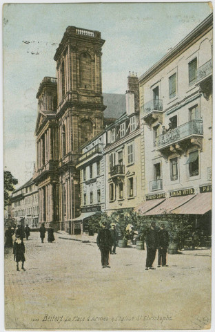 Belfort, la place d'Armes et l’église St Christophe.