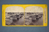 Asnières-sur-Seine (Hauts-de-Seine), pont ferroviaire, ruines.