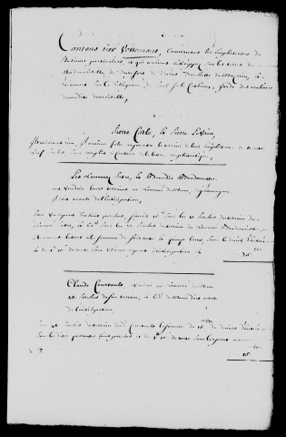 Vescemont : baux emphytéotiques à divers particuliers (XVIIIe siècle), procès-verbal de visite du pré "Le Sire" (8 mai 1765), consultation au sujet de la dîme des menus fruits due par les habitants de Riervescemont (1782).