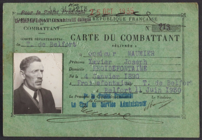 MAUMIER Xavier Joseph