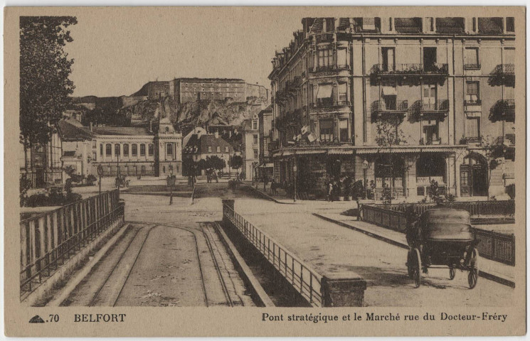 Belfort, pont stratégique et le marché rue du docteur Fréry.
