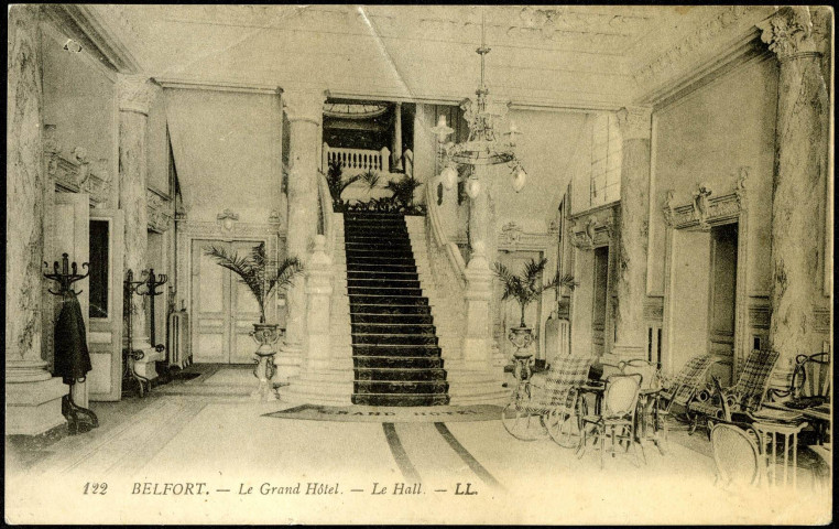 Belfort, le Grand Hôtel et du Tonneau d'or, le hall.