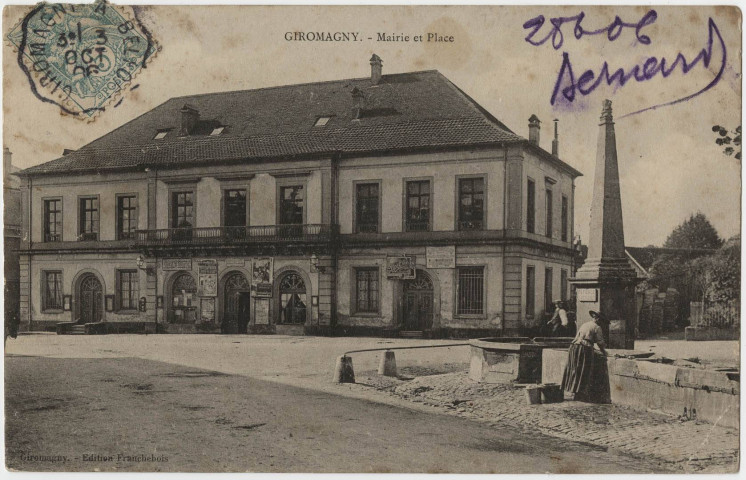 Giromagny, mairie et place.