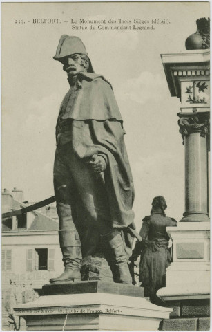 Belfort, monument des Trois Sièges (détail), statue du commandant Legrand.
